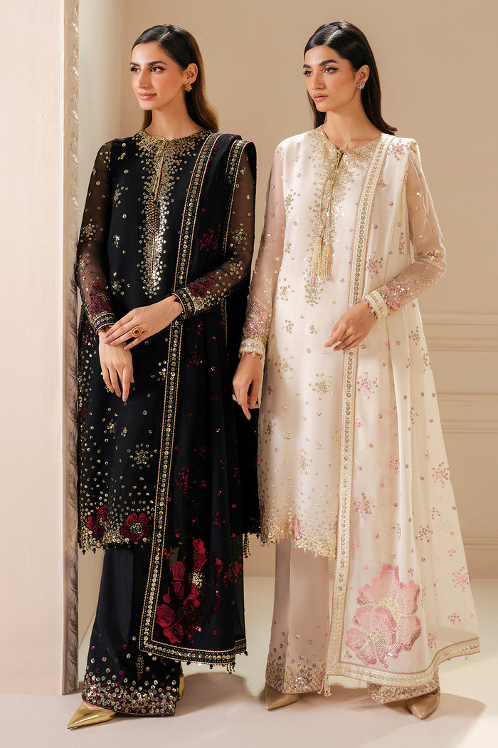 JAZMIN - ELEGANTLY ARTICLE | LUXURY CHIFFON | FULLY HEAVY EMBROIDERED SEQUENCE WORK | UNSTITCHED 3-PIECE SUIT | UC-3069