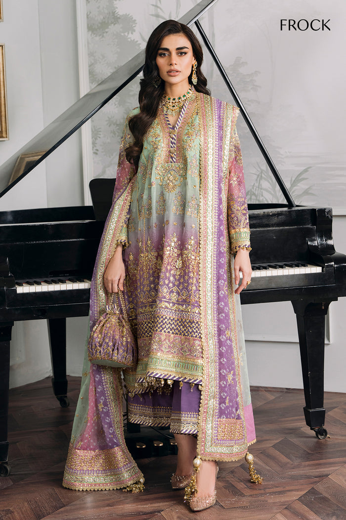 CHANTELLE BY BAROQUE | EXCLUSIVE WEAR | PREMIUM HAND EMBELLISHMENTE EMBROIDERED CHIFFON DRESS | UNSTITCHED 3-PIECE SUIT | DESIGN-12-08
