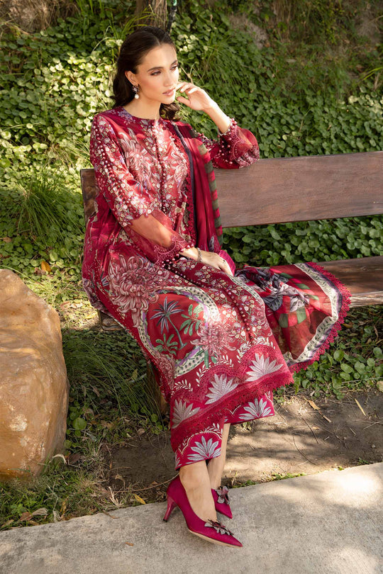 MARIA.B | MPRINTS WITH EMBROIDERED LAWN | UNSTITCHED 3-PIECE SUIT | MPT-2514-B