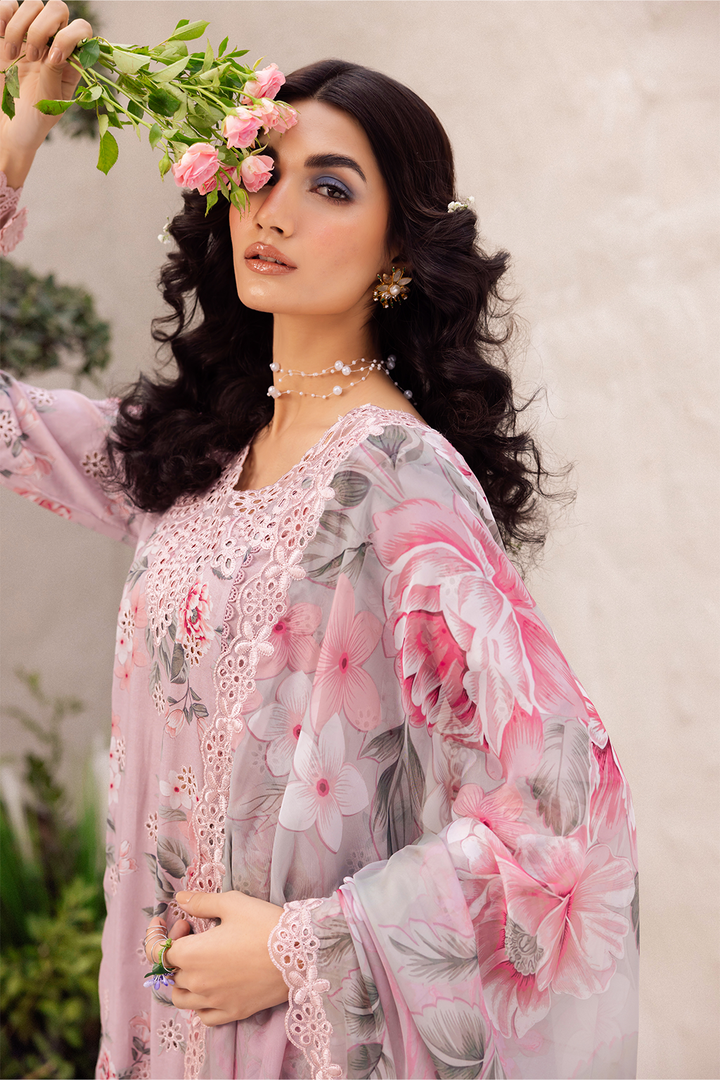 DAHLIA BY IZNIK LUXURY CHIKANKARI LAWN PRINTED WITH EMBROIDERED - UNSTITCHED 3 PC SUIT