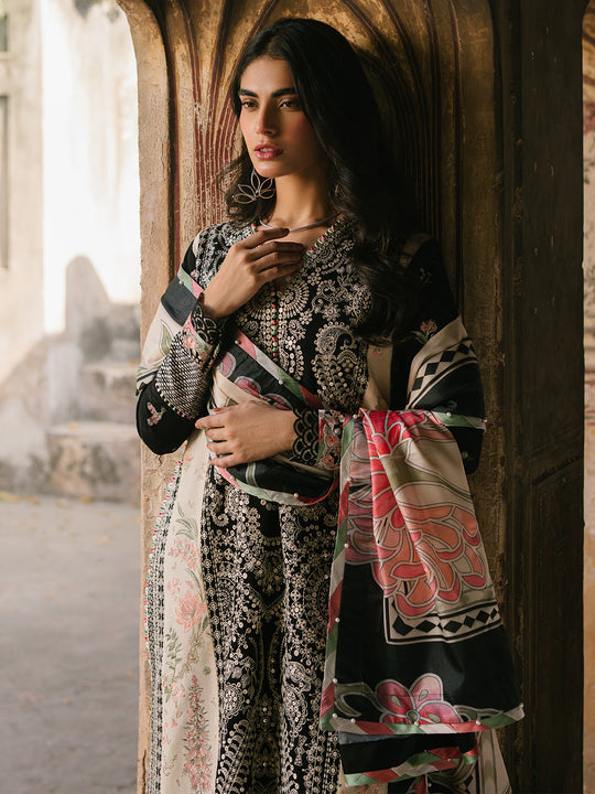 BIN ILYAS | ELEGANTLY FULL HEAVY EMBROIDERED LAWN | UNSTITCHED 3-PIECE SUIT | 156-B