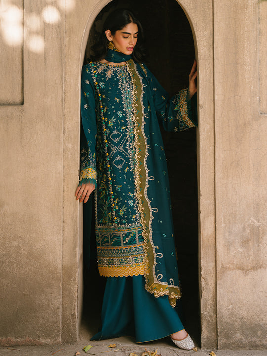 BIN ILYAS | FESTIVE EID 25' | MULTI THREAD EMBROIDERED LAWN | UNSTITCHED 3 PIECE SUIT | 157-A