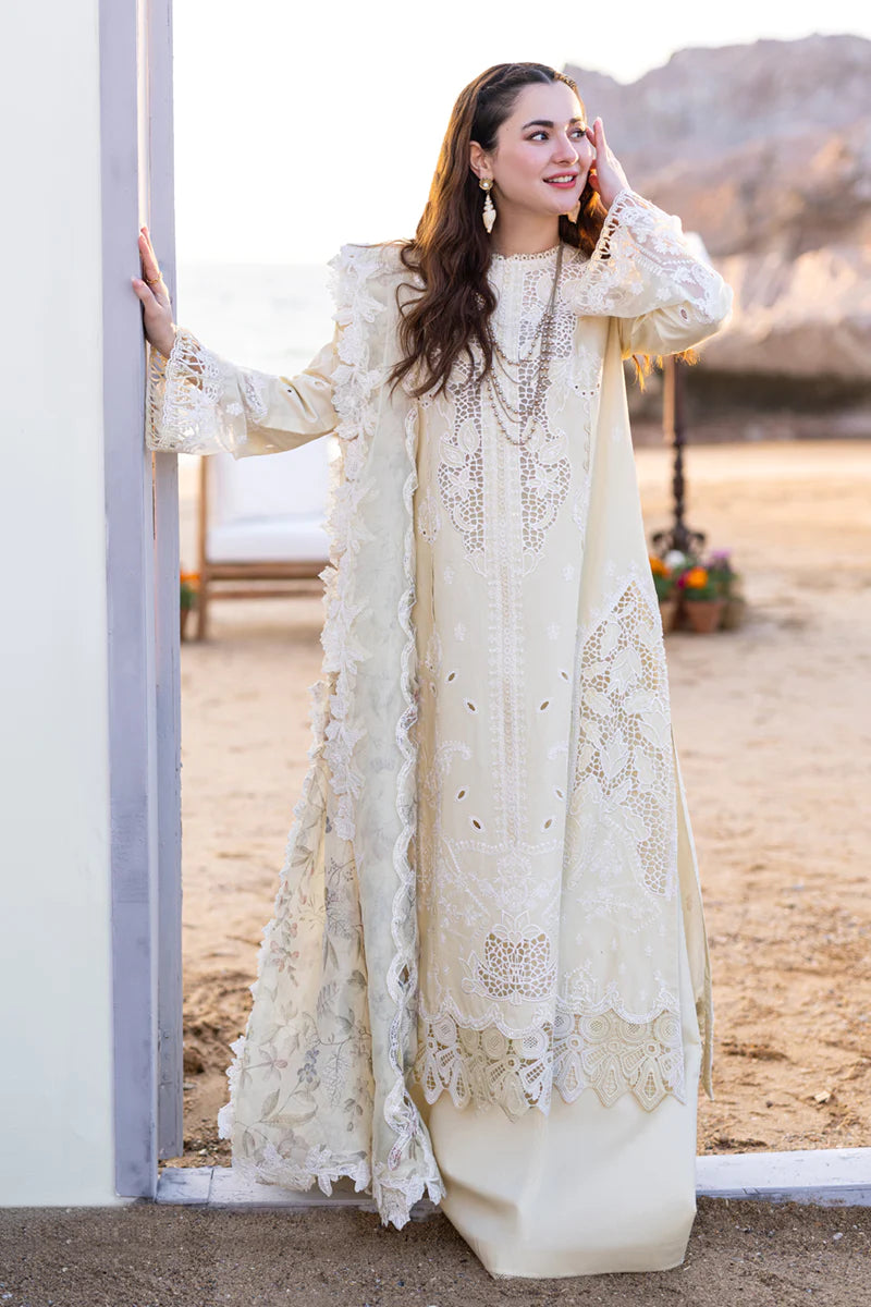 Qalamkar Off-White Luxury Lawn Collection Replica