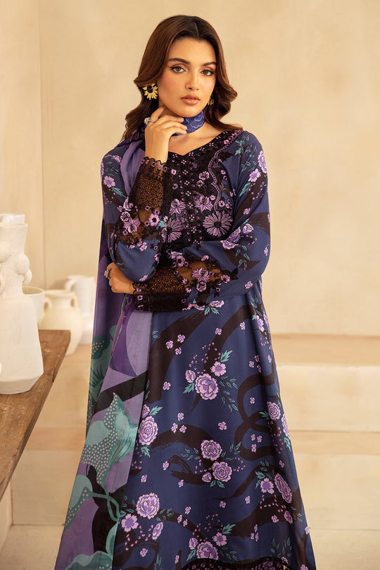 RIWAJ BY RAMSHA | DIGITAL PRINTED LAWN WITH HEAVY EMBROIDERED | UNSTITCHED 3-PIECE SUIT |J-405