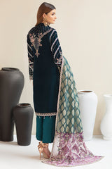 RAMSHA - LUXURY EMBROIDERED ZINC BLUE FORMAL COLLECTION VELVET