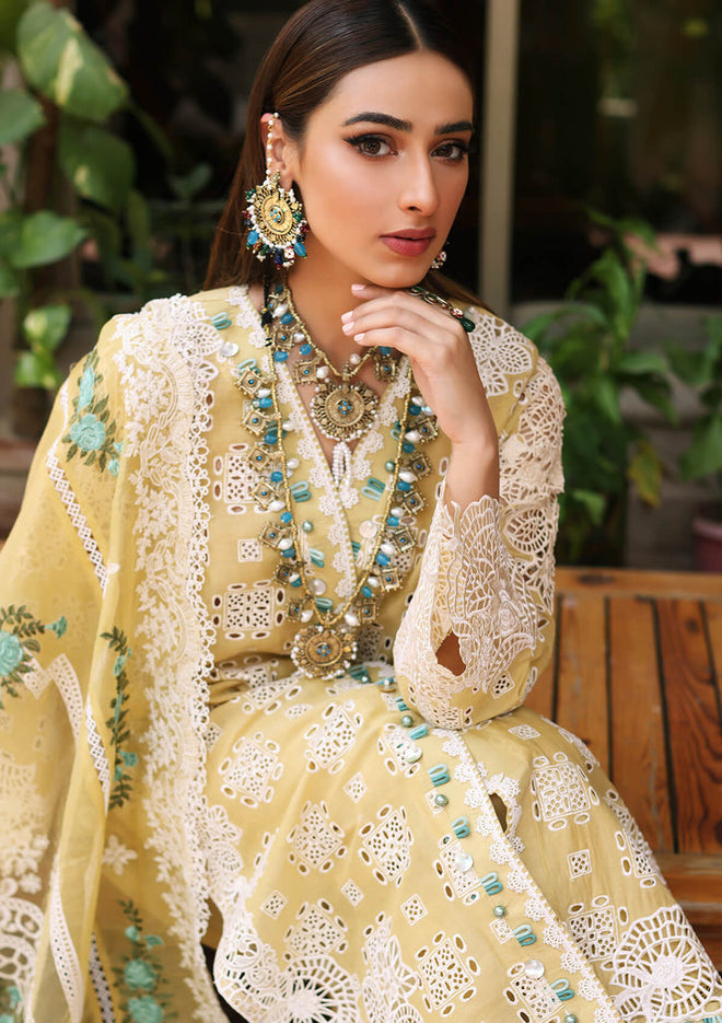 Crimson Chickenkari yellow Luxury Lawn Collection Replica