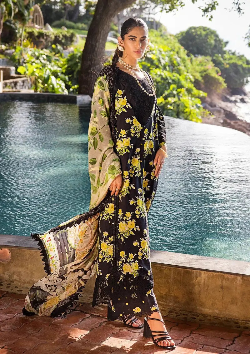 Elaf Black Digital Printed Lawn Collection Replica