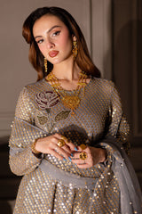 NUREH | AMAZING ARTICLE | LUXURY CHIFFON | FULLY HEAVY EMBROIDERED SEQUENCE WORK | UNSTITCHED 3-PIECE SUIT | TW-16