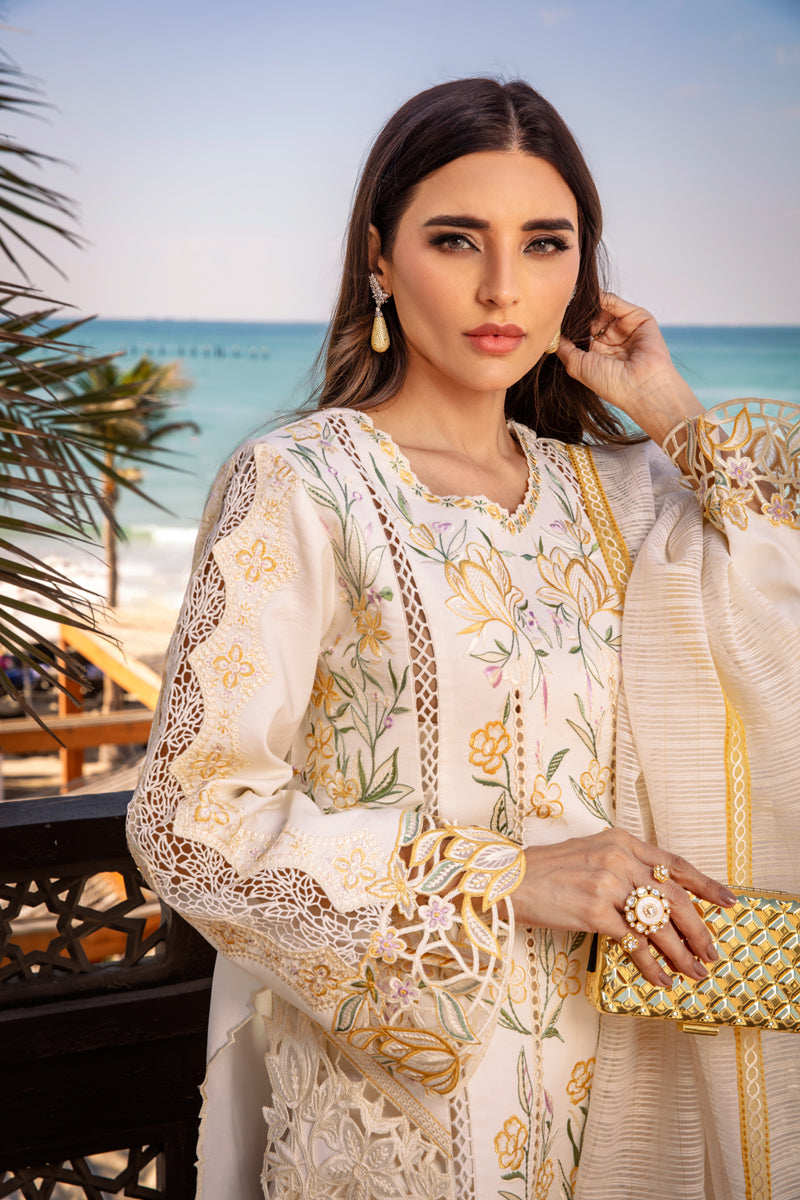 NOOREH BY RANG RASIYA LUXURY LAWN FULL HEAVY MULTI THREAD EMBROIDERED UNSTITCHED 3-PIECE SUIT