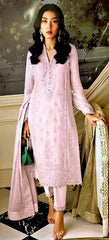 NEW EXCLUSIVE LUXURY WEDDING COLLECTION 25" - FULL HEAVY EMBROIDERED  CHIFFON SUIT - UNSTITCHED 3-PIECE