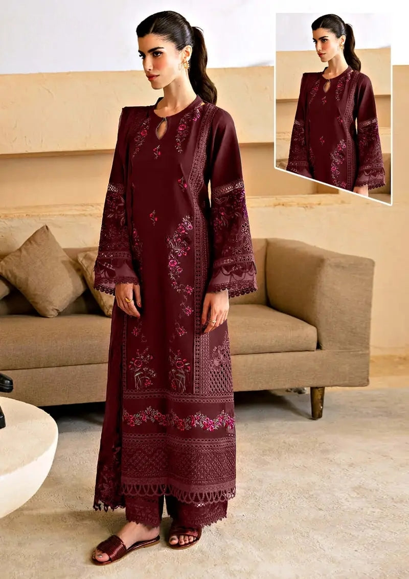 AZURE | LUXURY HEAVY CHICKENKARI WORK WITH MULTI THREAD EMBROIDERED LAWN | UNSTITCHED 3-PIECE SUIT