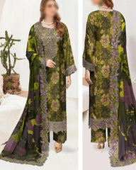 RAMSHA | BEAUTIFULLY DIGITAL PRINTED LAWN WITH HEAVY THREAD EMBROIDERED SEQUENCE WORK | UNSTITCHED 3-PIECE SUIT