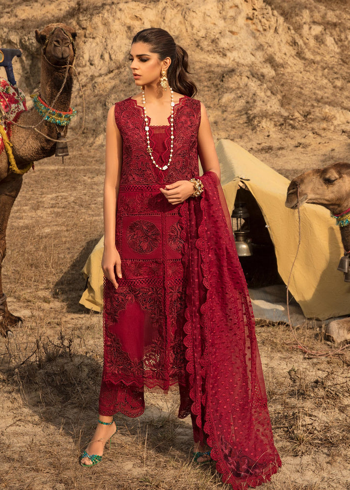 ROUGE BY SAIRA SHAKIRA  "LUXURY EMBROIDERED LAWN 25" UNSTITCHED 3-PIECE SUIT "VALENTINE RED"
