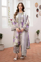 BAROQUE - DIGITAL PRINTED LUXURY LAWN COLLECTION'2025 - EMBROIDERED - UNSTITCHED 3 PIECE SUITE