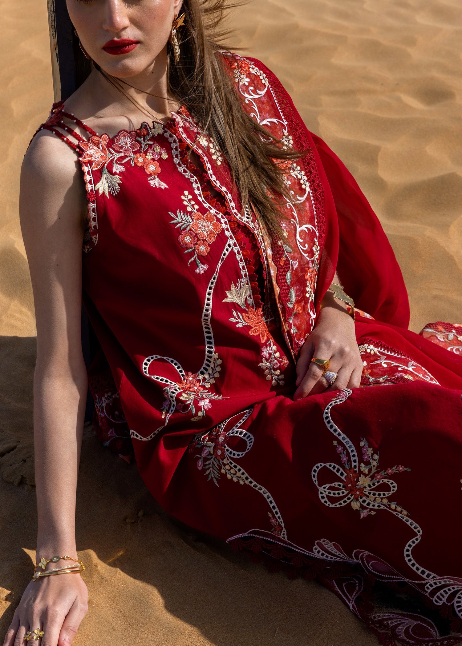 TWIRLS AND TIES BY CRIMSON | ELEGANTLY FULLY HEAVY MULTI THREAD EMBROIDERED LAWN WITH HEAVY CHICKENKARI WORK | UNSTITCHED 3-PIECE SUIT | D-08-B
