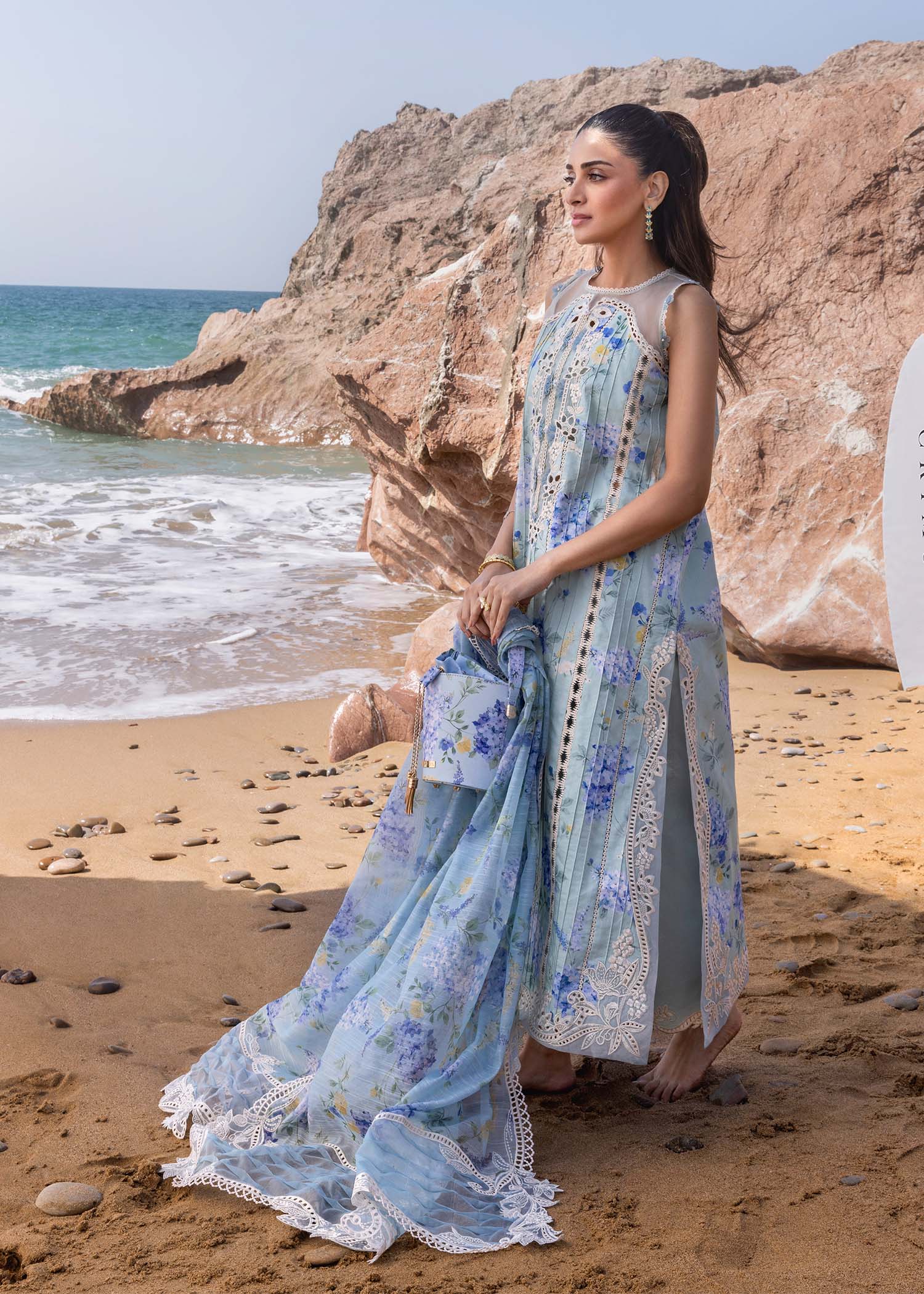 WHO'S THAT GIRL BY CRIMSON | ELEGANTLY MULTI DIGITAL PRINTED WITH FULLY HEAVY SCHIFFLI WORK & HEAVY THREAD EMBROIDERED LAWN | UNSTITCHED 3-PIECE SUIT | D-03-B
