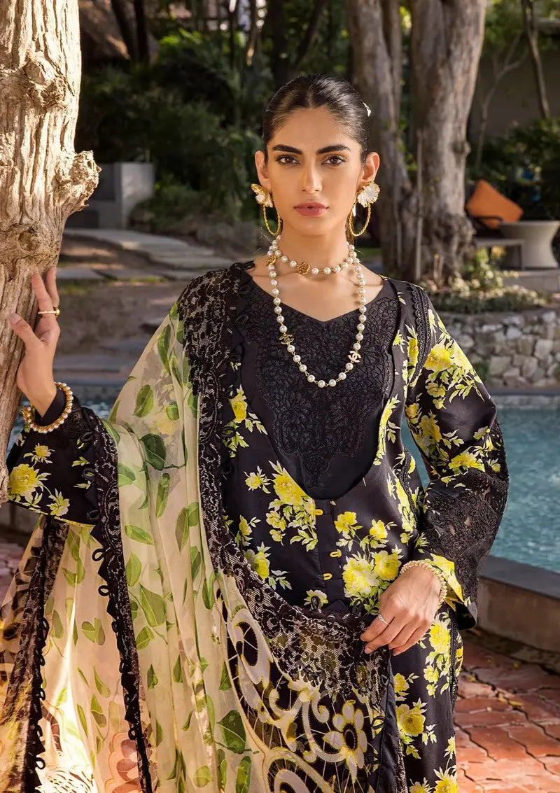 Elaf Black Digital Printed Lawn Collection Replica