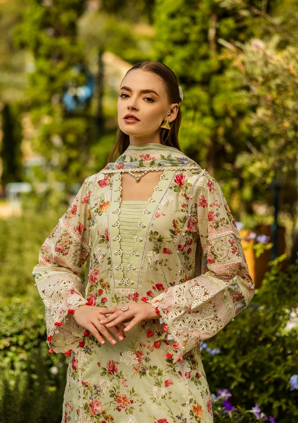 DEAR PARADISE BY ELAF | MULTI DIGITAL PRINTED WITH CHICKENKARI LAWN & HEAVY THREAD EMBROIDERED WORK | UNSTITCHED 3-PIECE SUIT | ELK-04A