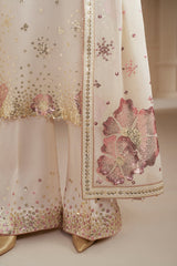 JAZMIN - ELEGANTLY ARTICLE | LUXURY CHIFFON | FULLY HEAVY EMBROIDERED SEQUENCE WORK | UNSTITCHED 3-PIECE SUIT | UC-3069
