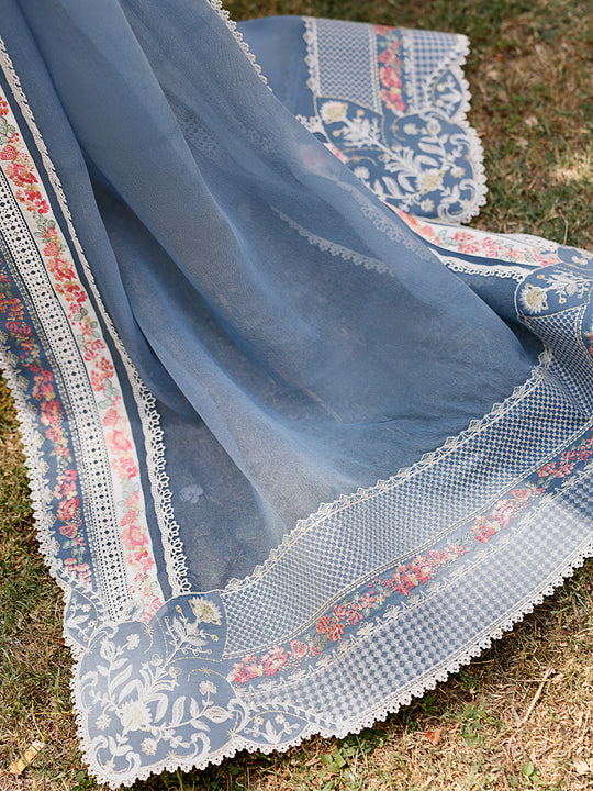 CARNIVAL SUMMER EDITION 25" BY BIN ILYAS | LUXURY CHICKENKARI LAWN FULL HEAVY MULTI THREAD EMBROIDERED WORK | UNSTITCHED 3-PIECE SUIT | D-33-B