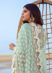 CRIMSON - SERENDIPITY -5B- SEAFOAM - PURE LAWN CHIKANKARI WITH HEAVY EMBROIDERED - UNSTITCHED 3-PIECE SUIT