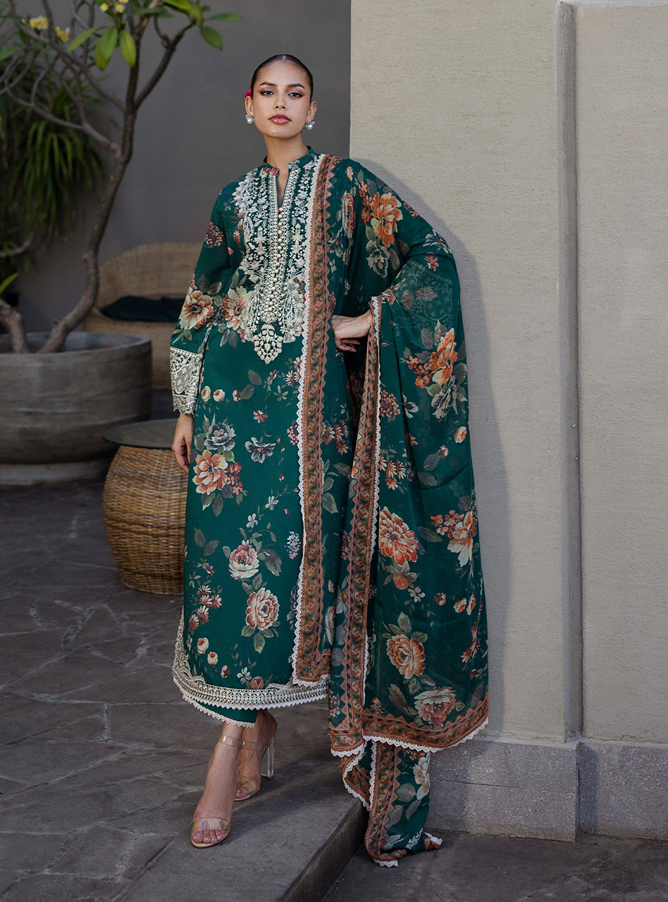VELINA BY ZAINAB CHOTTANI | LUXURY MULTI DIGITAL PRINTED LAWN WITH HEAVY THREAD EMBROIDERED WORK | UNSTITCHED 3-PIECE SUIT | DC-01-UNS