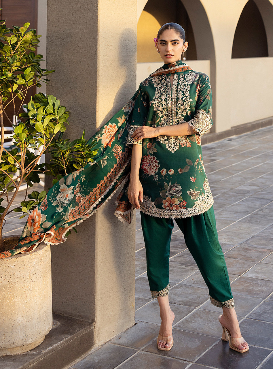 VELINA BY ZAINAB CHOTTANI | LUXURY MULTI DIGITAL PRINTED LAWN WITH HEAVY THREAD EMBROIDERED WORK | UNSTITCHED 3-PIECE SUIT | DC-01-UNS