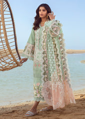 CRIMSON - SERENDIPITY -5B- SEAFOAM - PURE LAWN CHIKANKARI WITH HEAVY EMBROIDERED - UNSTITCHED 3-PIECE SUIT