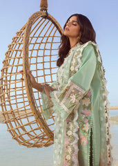 CRIMSON - SERENDIPITY -5B- SEAFOAM - PURE LAWN CHIKANKARI WITH HEAVY EMBROIDERED - UNSTITCHED 3-PIECE SUIT