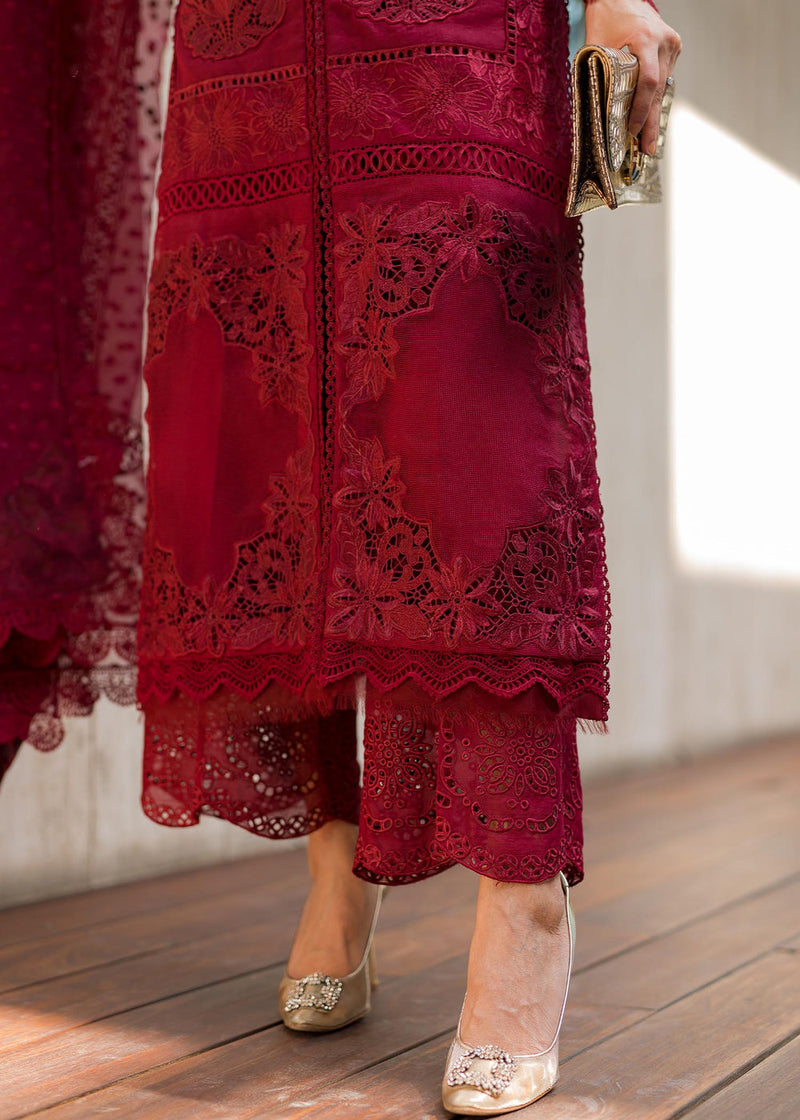 ROUGE BY SAIRA SHAKIRA  "LUXURY EMBROIDERED LAWN 25" UNSTITCHED 3-PIECE SUIT "VALENTINE RED"