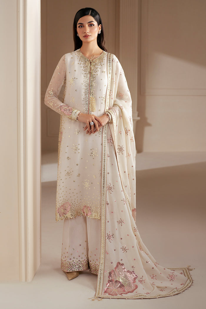 JAZMIN - ELEGANTLY ARTICLE | LUXURY CHIFFON | FULLY HEAVY EMBROIDERED SEQUENCE WORK | UNSTITCHED 3-PIECE SUIT | UC-3069