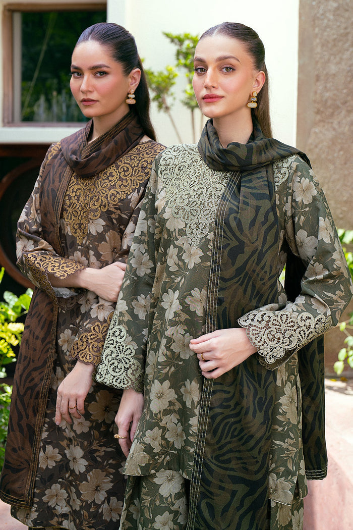 BAROQUE | LUXURY LAWN DIGITAL PRINTED WITH HEAVY EMBROIDERED|UNSTITCHED 3-PIECE SUIT |UF-764