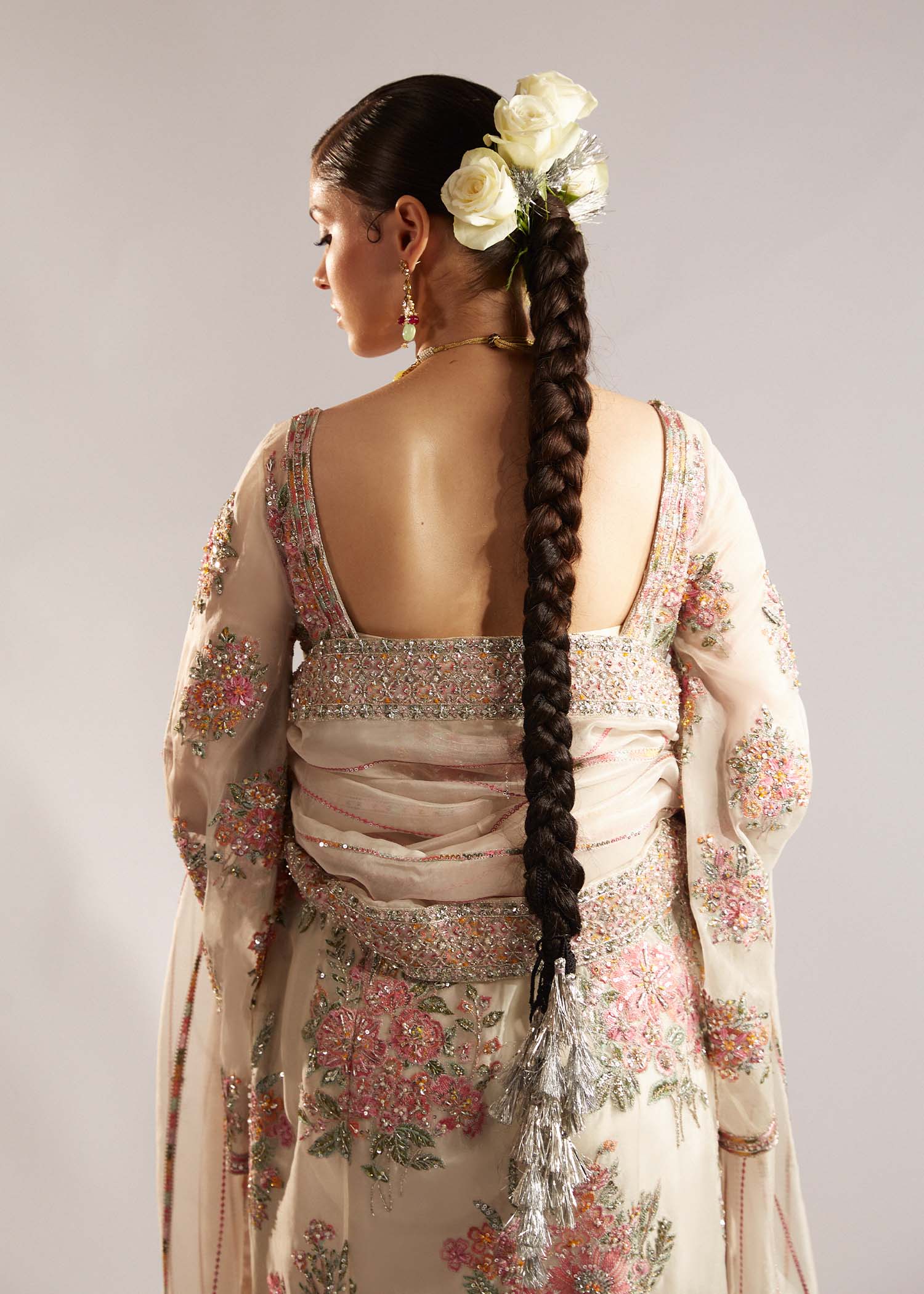 HUSSAIN REHAR - EURU | LUXURY ORGANZA HANDMADE EMBROIDERED UNSTITCHED SUIT