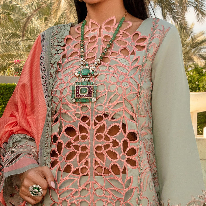 ORCHID BY RANG RASIYA CARNATION LUXURY LAWN LAZER CUT WORK WITH HEAVY EMBROIDERED - UNSTITCHED 3-PIECE SUIT