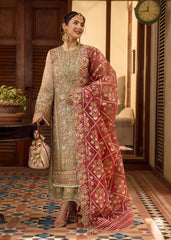 CRIMSON LUXURY EMBROIDERED ORGANZA - 3 PIECE UNSTITCHED SUIT