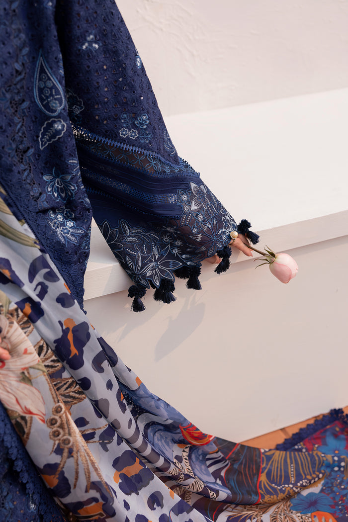 BAROQUE | ELEGANTLY ARTICLE | CHICKENKARI LAWN | FULLY HEAVY THREAD EMBROIDERED WORK WITH LAZER CUT DESIGN WORK UNSTITCHED 3-PIECE SUIT | EL-D07