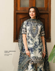 SAPPHIRE | LUXURY DIGITAL PRINTED WITH EMBROIDERED LAWN | UNSTITCHED 3-PIECE SUIT | D-210