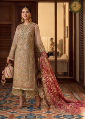 CRIMSON LUXURY EMBROIDERED ORGANZA - 3 PIECE UNSTITCHED SUIT