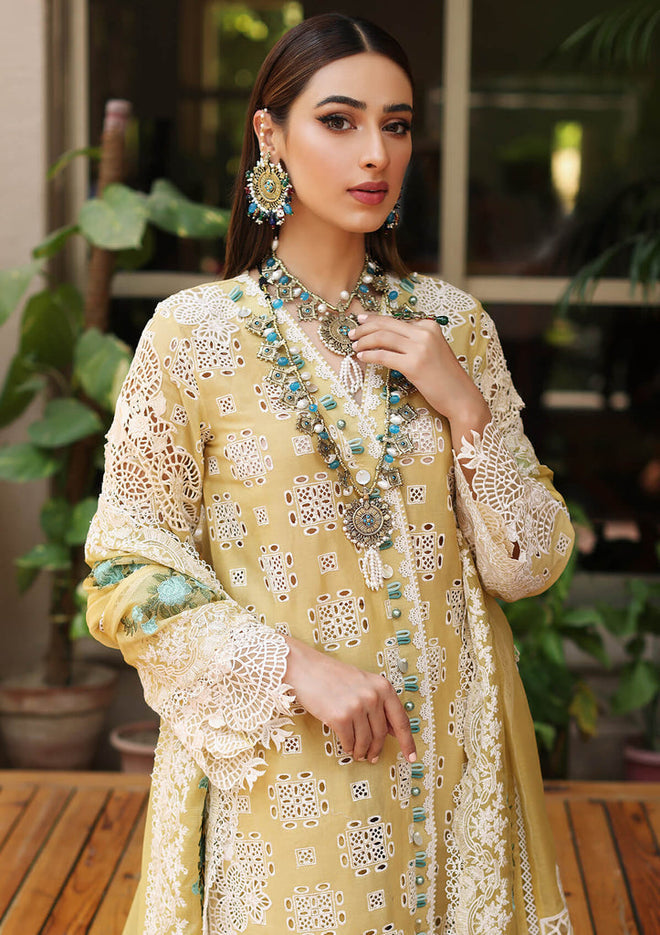 Crimson Chickenkari yellow Luxury Lawn Collection Replica