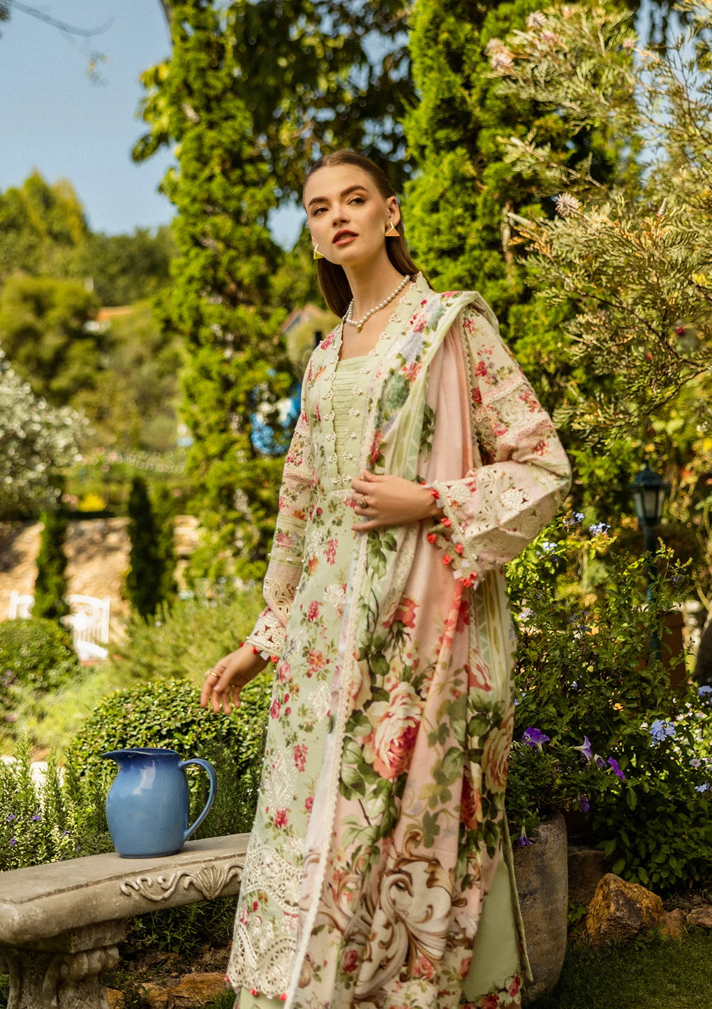 DEAR PARADISE BY ELAF | MULTI DIGITAL PRINTED WITH CHICKENKARI LAWN & HEAVY THREAD EMBROIDERED WORK | UNSTITCHED 3-PIECE SUIT | ELK-04A