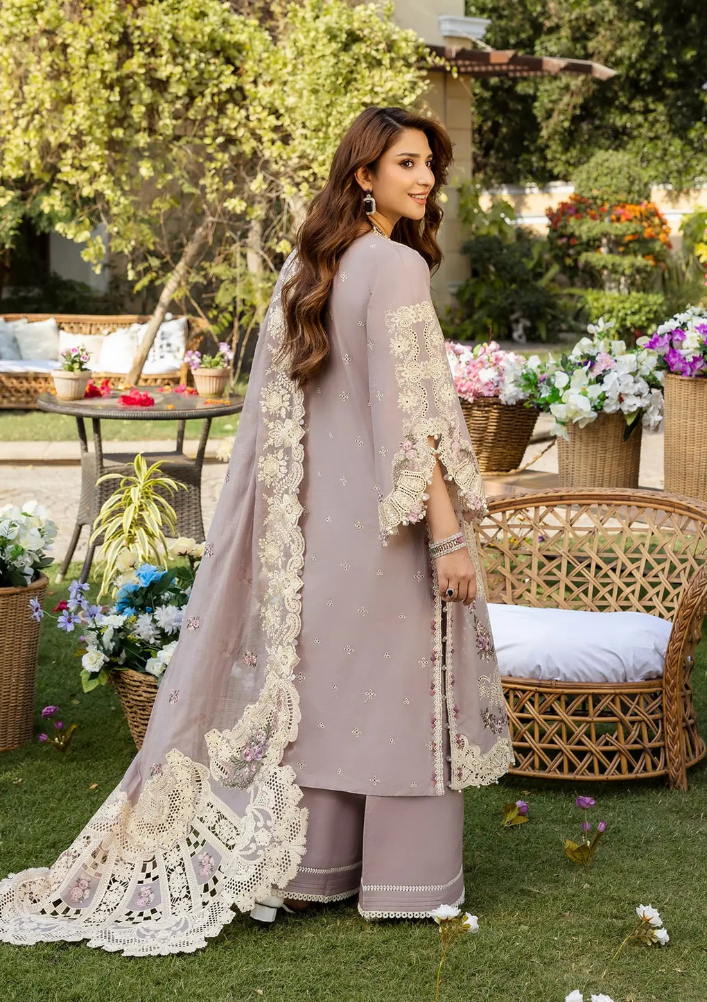 RAHA BY ELAF | LUXURY CHICKENKARI LAWN WITH FULLY HEAVY MULTI THREAD EMBROIDERED WORK | UNSTITCHED 3-PIECE SUIT ELM-1A