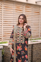 ANEELAS | LUXURY MULTI DIGITAL PRINTED SILK DRESS WITH FULL HEAVY MULTI THREAD EMBROIDERD SEQUENCE WORK | UNSTITCHED 3-PIECE SUIT