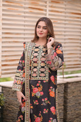 ANEELAS | LUXURY MULTI DIGITAL PRINTED SILK DRESS WITH FULL HEAVY MULTI THREAD EMBROIDERD SEQUENCE WORK | UNSTITCHED 3-PIECE SUIT