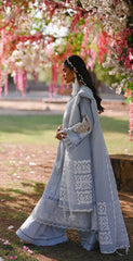 Qalamkar Grey Luxury Lawn Collection Replica