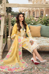 CRIMSON FLORAL AFFAIR CHIKANKARI LAWN 3 PC - 01293