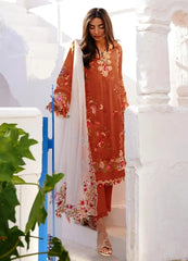 Sana Safinaz Peach Embroidered Luxury Lawn Collection Replica