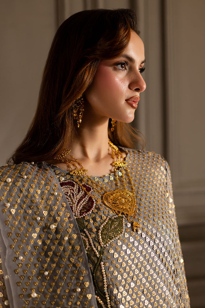 NUREH | AMAZING ARTICLE | LUXURY CHIFFON | FULLY HEAVY EMBROIDERED SEQUENCE WORK | UNSTITCHED 3-PIECE SUIT | TW-16