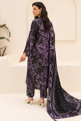 FARASHA | BLACK & PURPLE - DIGITAL PRINTED LAWN | UNSTITCHED 3-PIECE SUIT