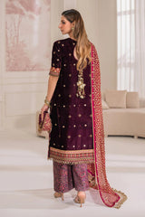 BAROQUE- MAROON- EMBROIDERED VELVET COLLECTION 