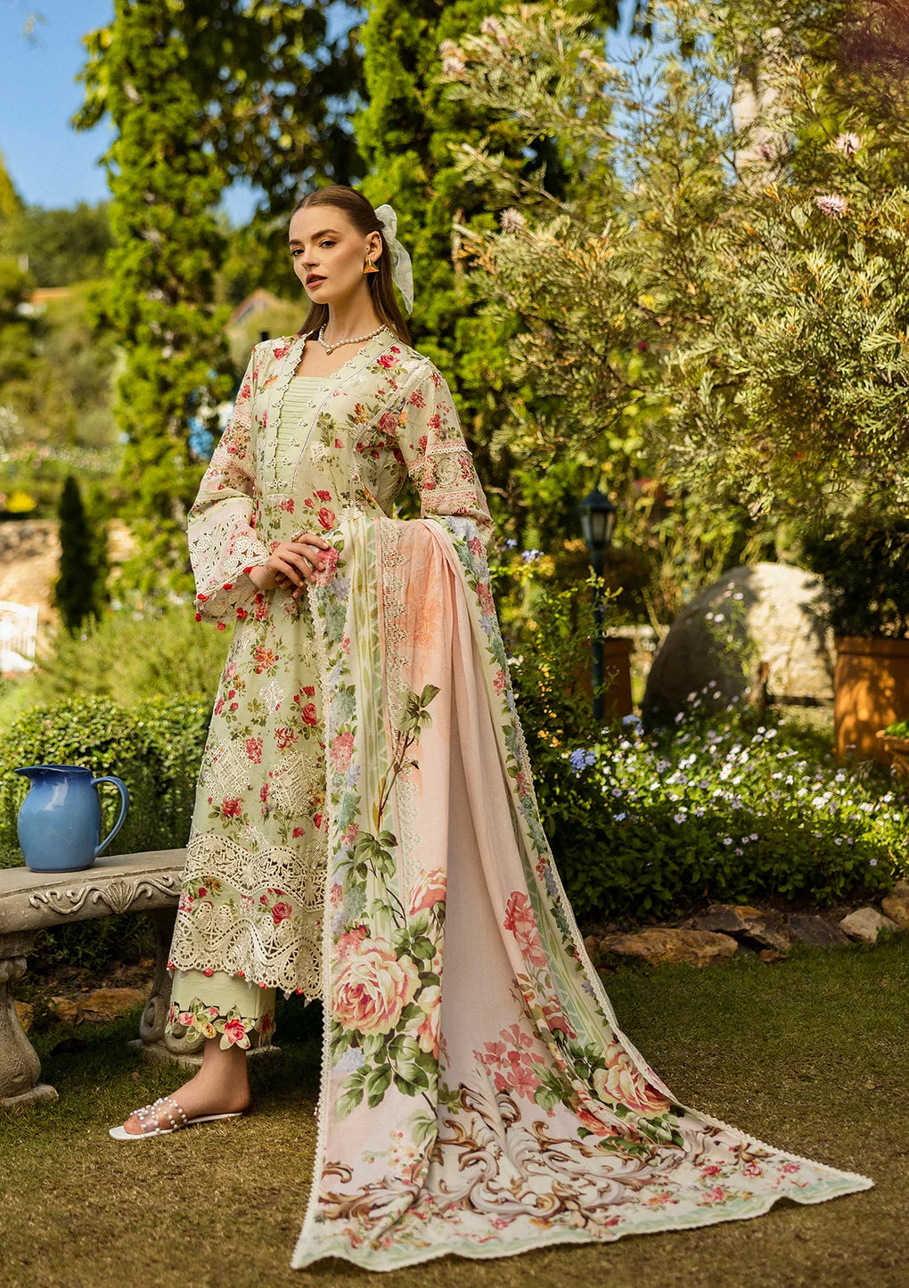 DEAR PARADISE BY ELAF | MULTI DIGITAL PRINTED WITH CHICKENKARI LAWN & HEAVY THREAD EMBROIDERED WORK | UNSTITCHED 3-PIECE SUIT | ELK-04A